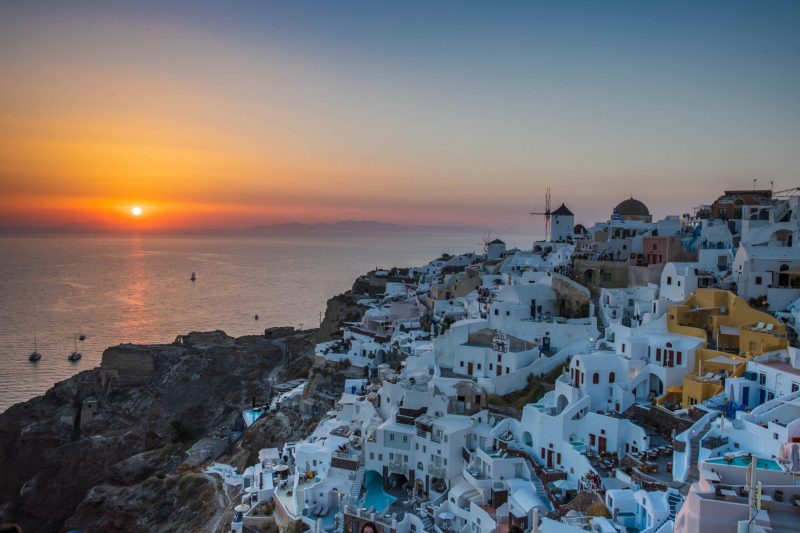 Sonnenuntergang in Oia auf Santorini