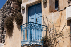Blaue Tür auf Santorini