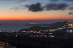 Panorama von Santorini am Abend