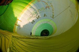 In einem Heißluftballon